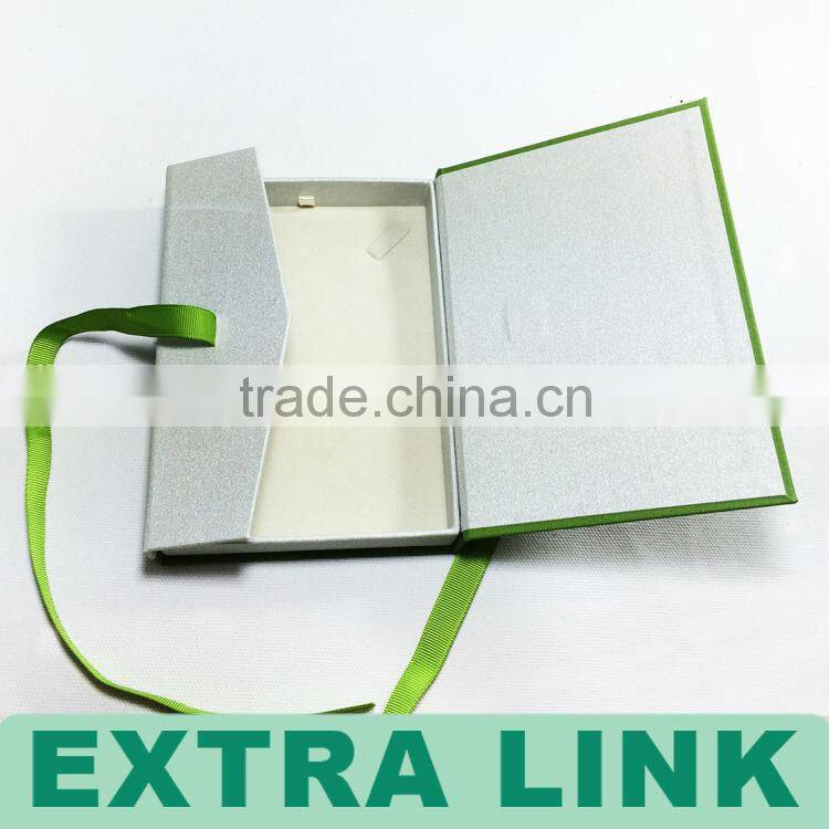 high quality fresh color series big custom service ribbon closure jewelry package box