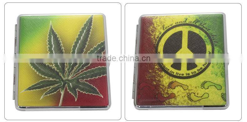Leather Pocket Cigarette Tobacco Case Box Holder