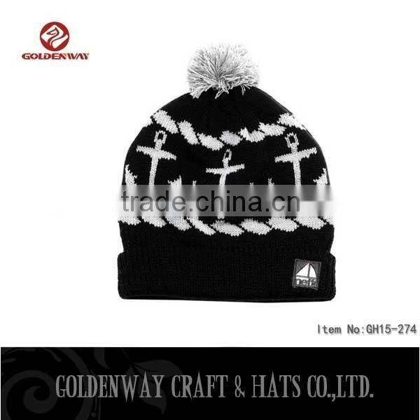 wholesale Good Quality Custom Knitted Beanie,Pom Pom Beanie Hats