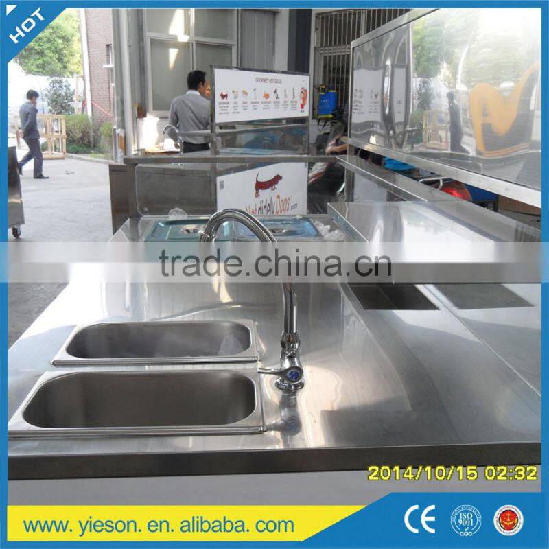 stainless steel hot dog carts mobile hot dog trolley cart for sale