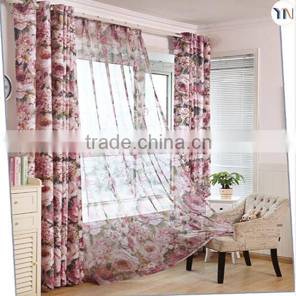 floral pattern printing blackout fabric for window curtain, best curtain design for girls, china blackout fabric wholesale