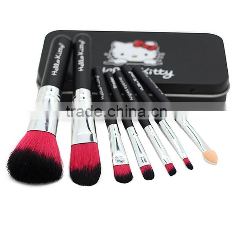 Makeup tools for travel brush set makeup with tin box 7pcs hello kitty makeup brush kit
