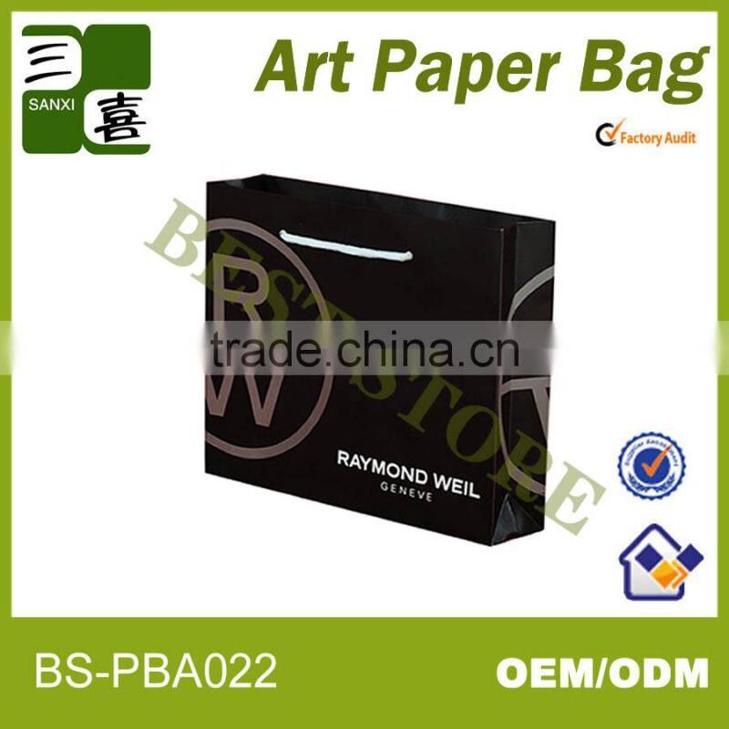 black paper shopping bag for packing luxury watch