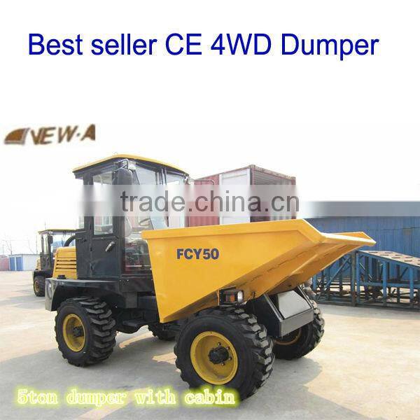 Best seller 5ton CE FCY50 hydraulic 4x4 mini dump truck