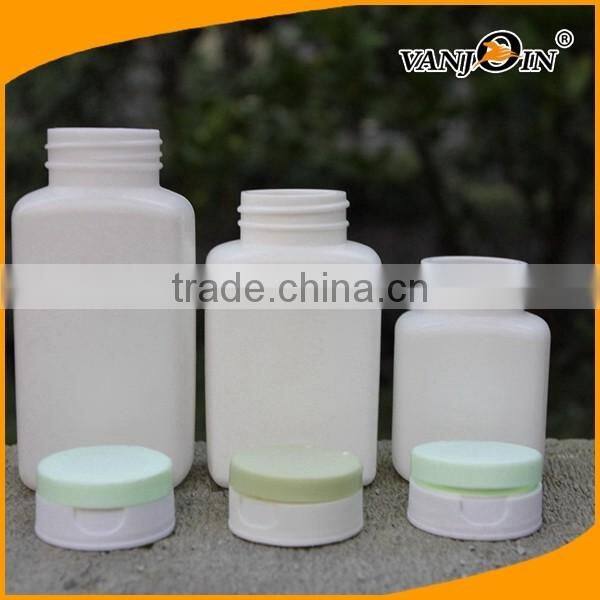 Custom Logo Nature White Rectangular HDPE Pill Bottles with Flip Cap 190cc