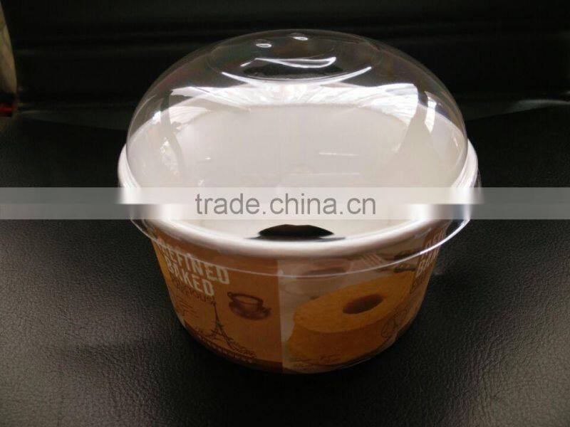 disposable clear plastic dome lid for paper bowl, 14*14*4.5cm