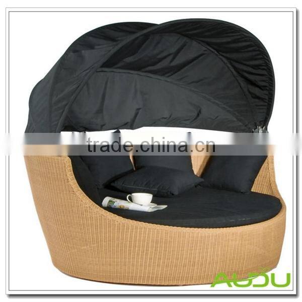 Audu Brown Daybed/Brown Color Round Rattan Daybed