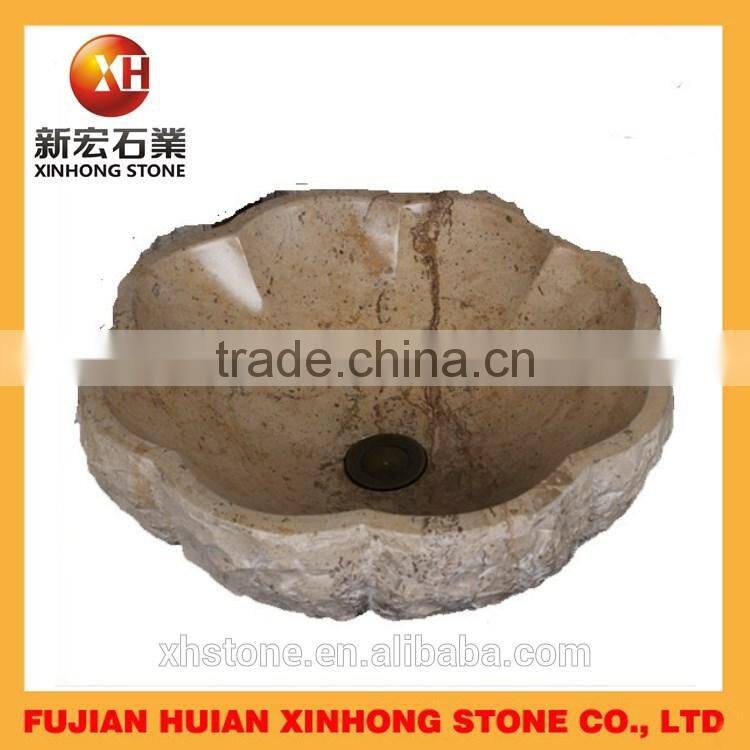 beige color flower shape smarble stone basin