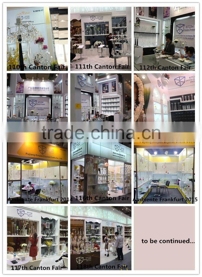 2016 Wholsale tall square crystal candle holder for home decoration