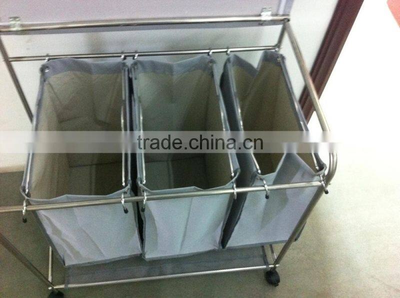 Vivinature 3 Lift-off Bags Laundry Sorter with Foldable Ironing Board, Multifunctional Laundry Cart