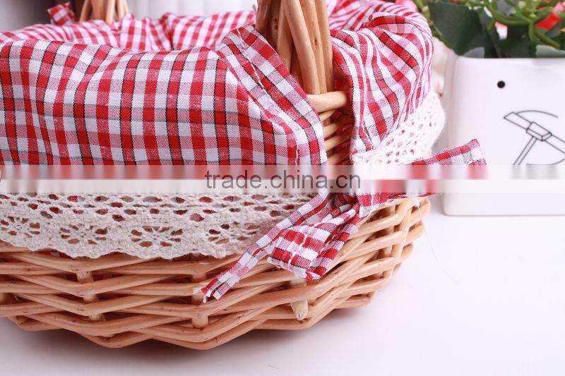 Hotsale small cheap lined willow wicker shopping basket wicker storage basket