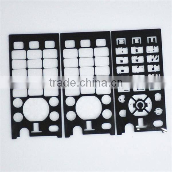 Waterproof over-molding PET sheet silicon rubber keypad with silkscreen printing for mobile phone