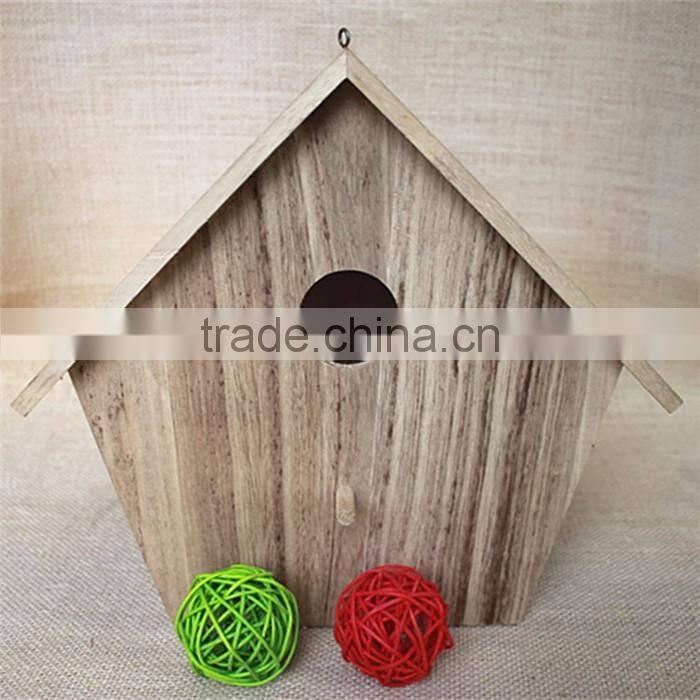 Paulownia small wooden bird houses prefabricated wood houses wood bird house with round window