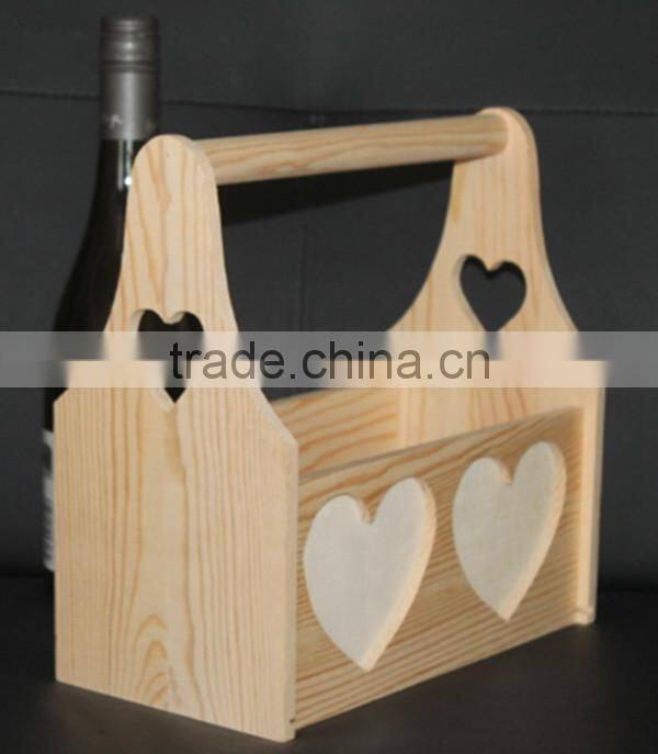 Heart craved natural wooden water bottle storage rack wholesale