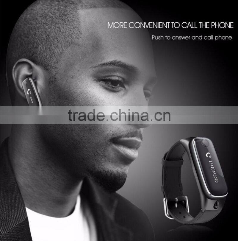 2017 New smart watch Blutooth 4.0 wireless headset wristband Smart bracelet