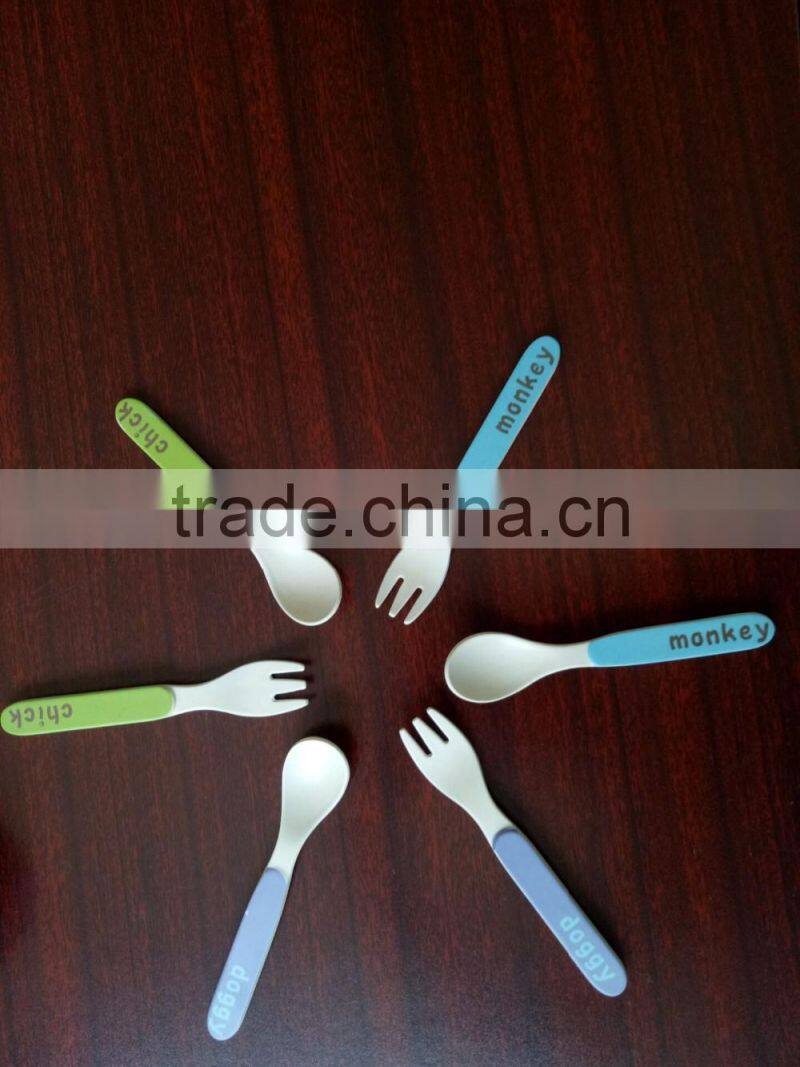 factoy printing bidegradable bamboo fibre kid's dinnerware set