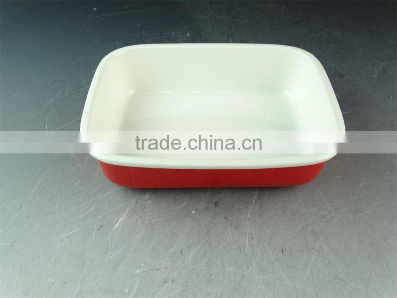 Hot Wholesale rectangle shape glazed ceramic bake plate for daily use stock