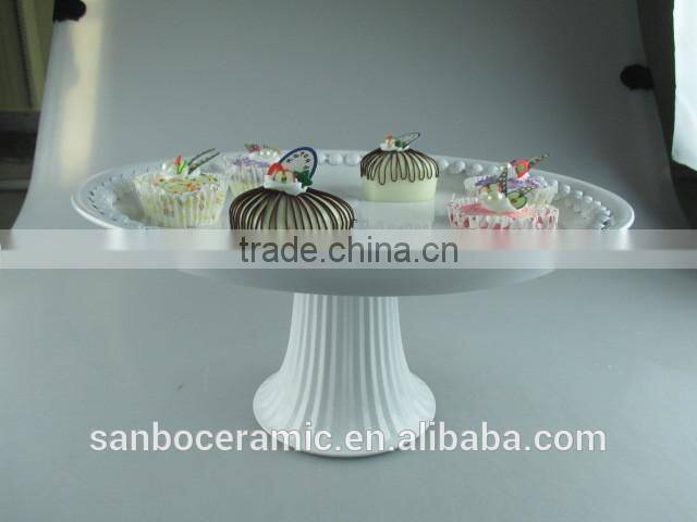 ceramic cake stand , metal cake stand white for wedding & party with dome