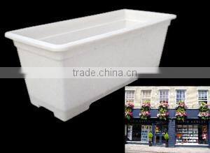 White Rectangular Garden Plastic Pots for Balcony Decoration