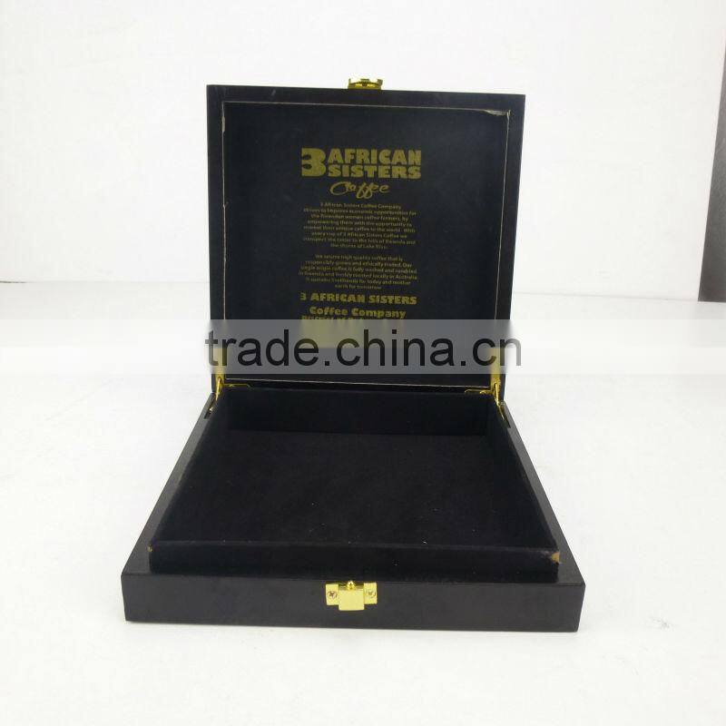 2015 new design custom logo picture high grade wooden coffee storage box,food tea storage box