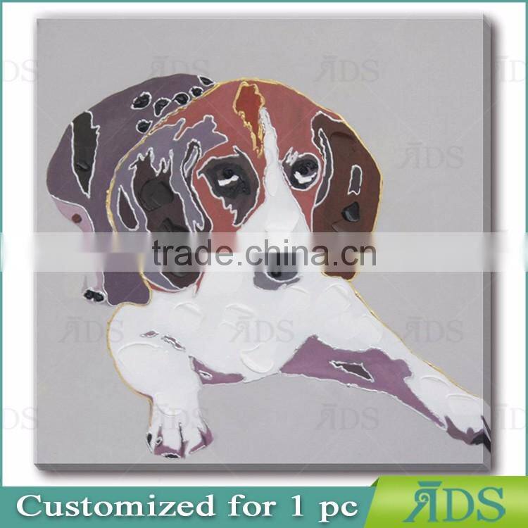 Cute Dog Abstract Home Decor Canvas Animal Oil Painting