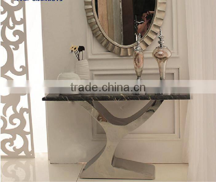 X01 modern hallway X shape mirrored console table