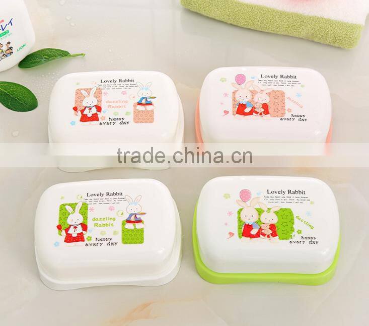 innovative design portable elliptic plastic soap dish box with draining tray