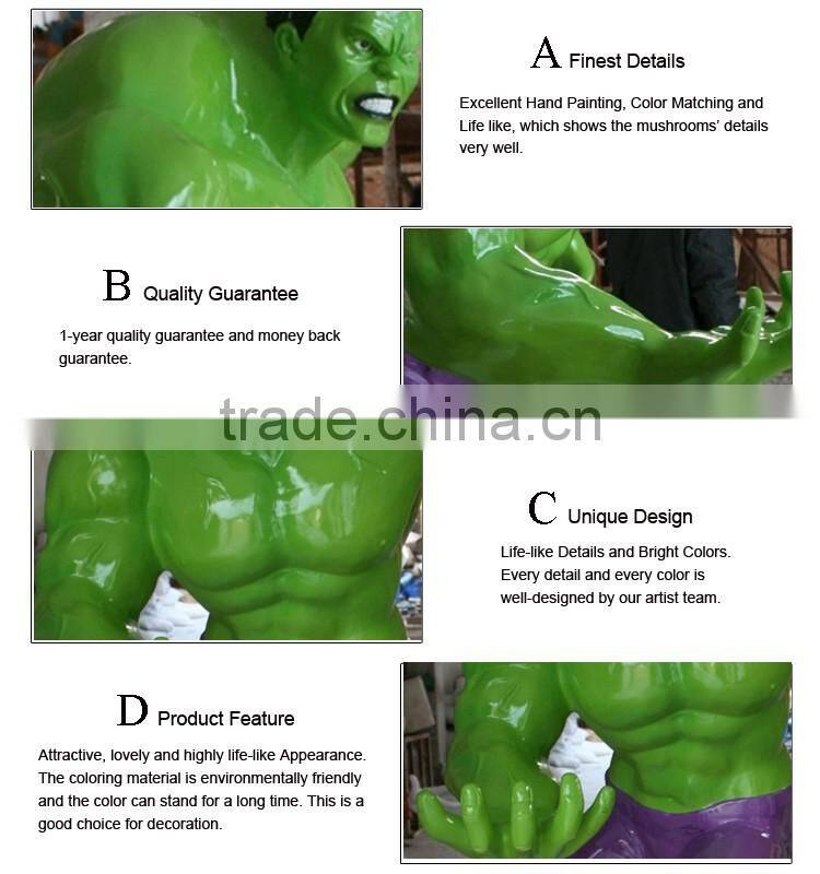 alibaba wholesale promotion resin craft polyresin life size hulk statue