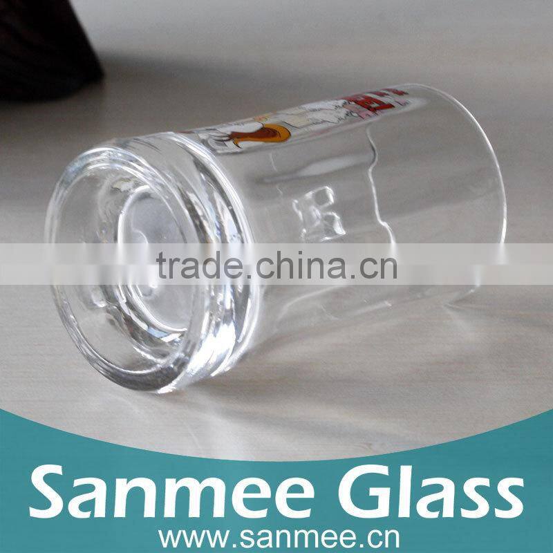 12OZ High white Printing Glass Mug, Beer glass, Beer Glass Mug