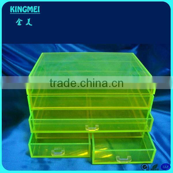 oem design green acrylic storage box with 4 drawers,jewelry acrylic boxes