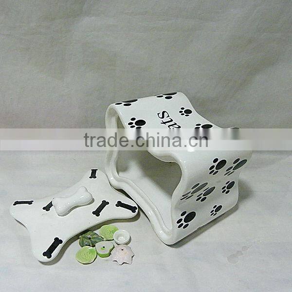Bone Shaped Ceramic Dog Treat Jar