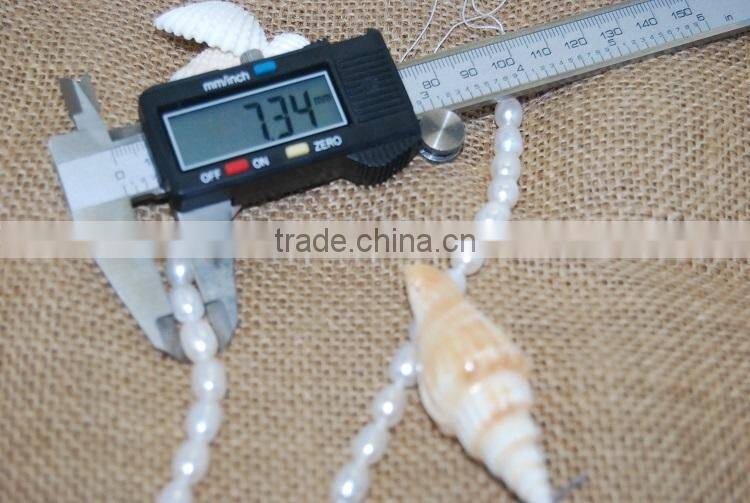 7-10 mm white rice shape freshwater pearl strand