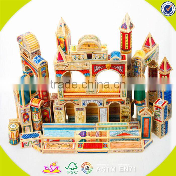 Wholesale top quality wooden building blocks toy creative cube wooden building blocks toy W13A013