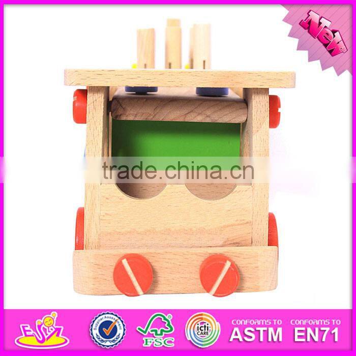 2016 new design kids diy wooden screw car toy W03C024