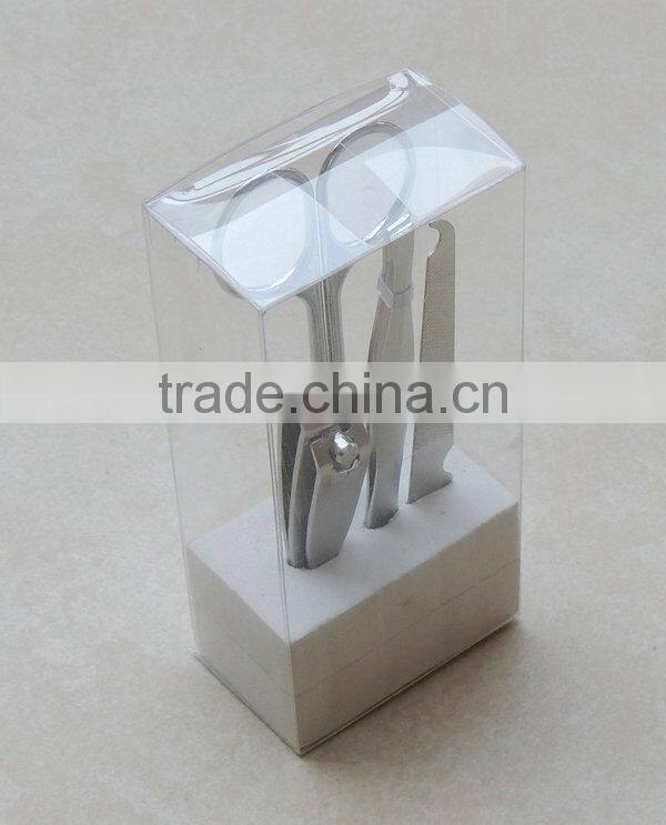 4pcs Manicure tools in transparent PVC / PET case