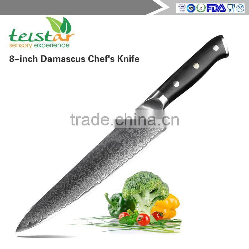 8" inch Chef Knife High Quality Japanese VG10 Damascus Steel Kitchen Knife with G10 Handle Fashion Cooking Cutter