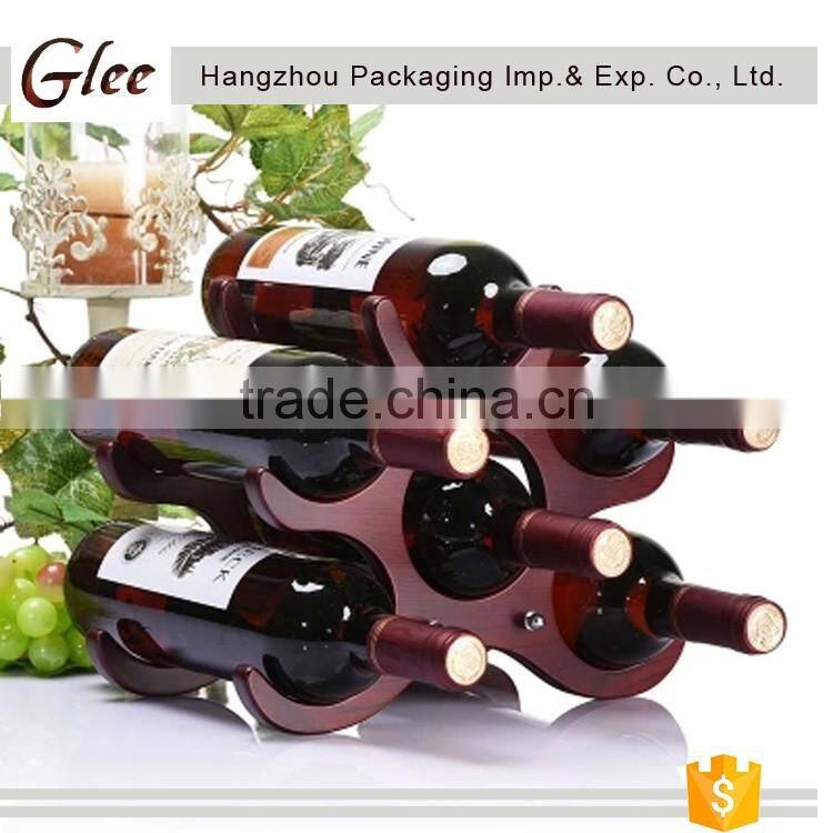 Luxurious fashion latest style round handmade wooden wine rack