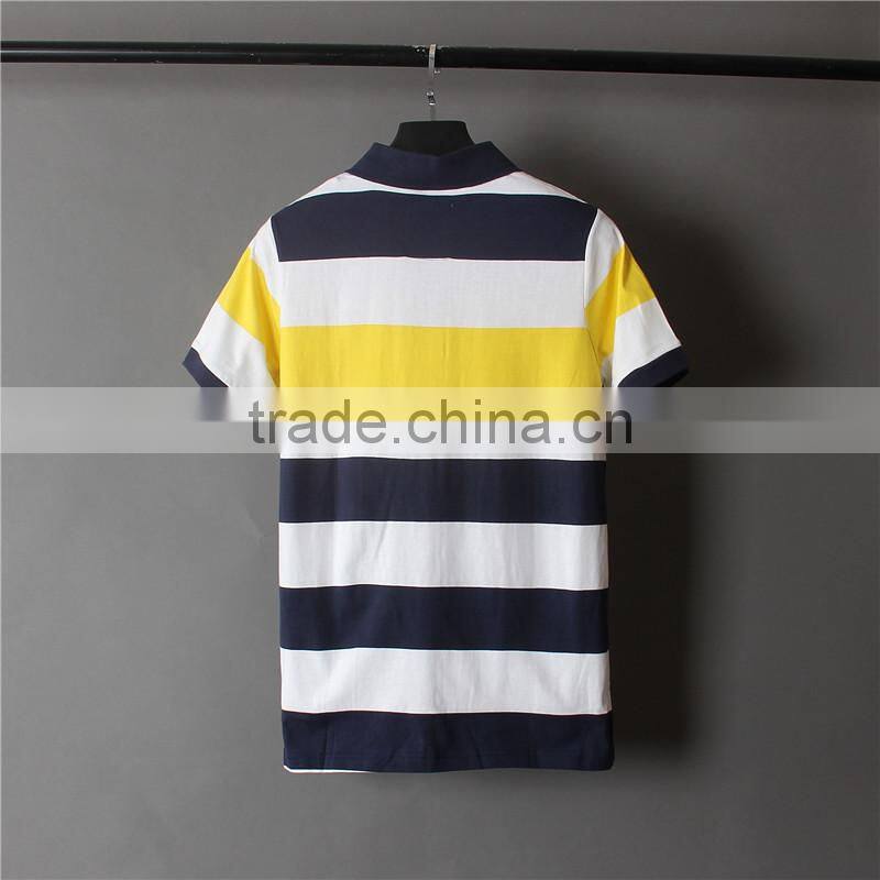 T Shirt Cotton Yarn Dyed Shirt , Polo Shirts Customized Logo ,Short Sleeve Yarn Dye Polo Shirt