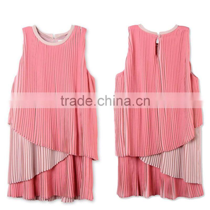 Latest Net Frock Design kids cotton frocks Sleeveless Children Dresses HSd5176