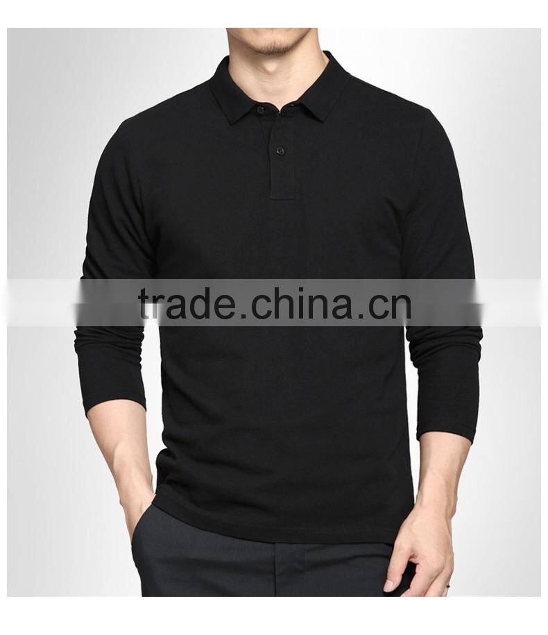 100% cotton long sleeve mens slim fit printing embroidery plain blank polo t-shirt