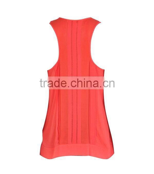 Fashion polyestersleeveslss raceful pleats direct manufacturer high quality pants and blouses set