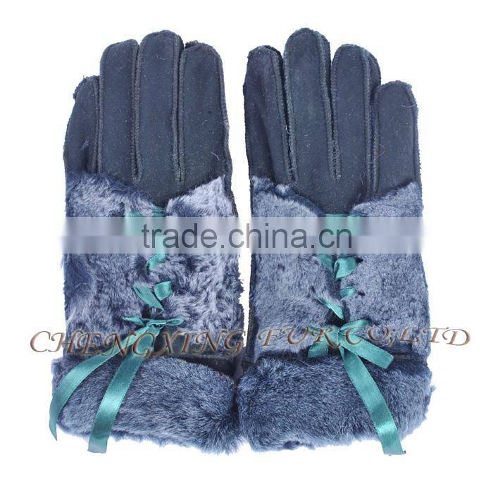 CX-A-59F Fashion Winter Warm Genuine Double Face Sheep Leather Women Glove