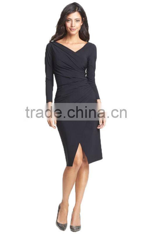 Latest design garnet dress for office lady jersey dress
