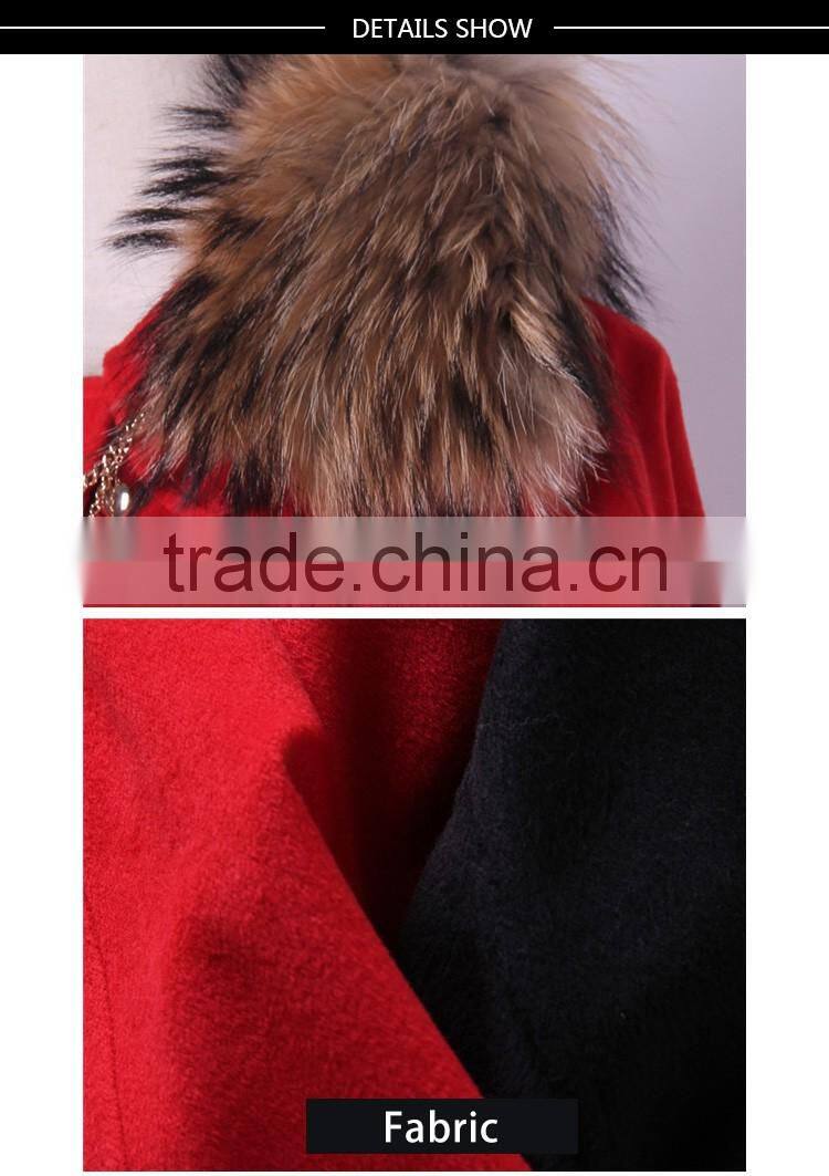 guangzhou garment factory best design top quality fashion red womens winter long coats