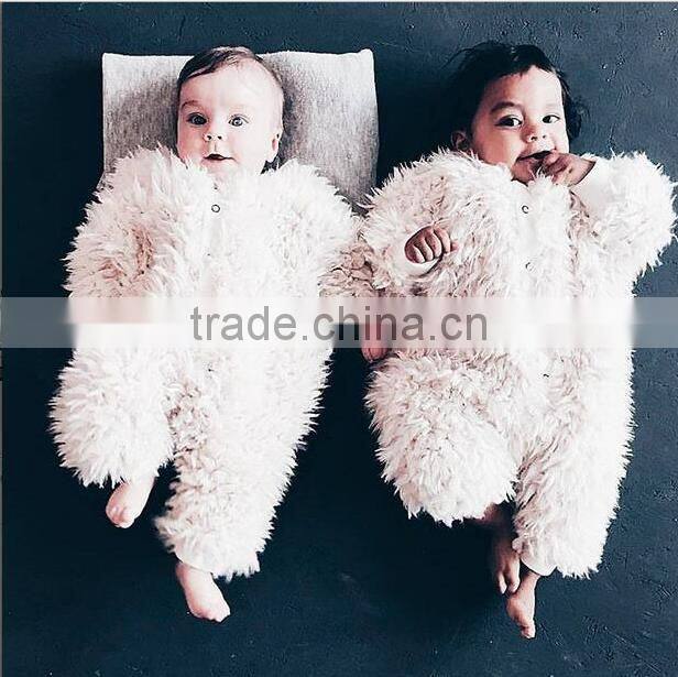 2016 autumn and winter baby romper cotton sheep wool climb leotards baby jumpsuit
