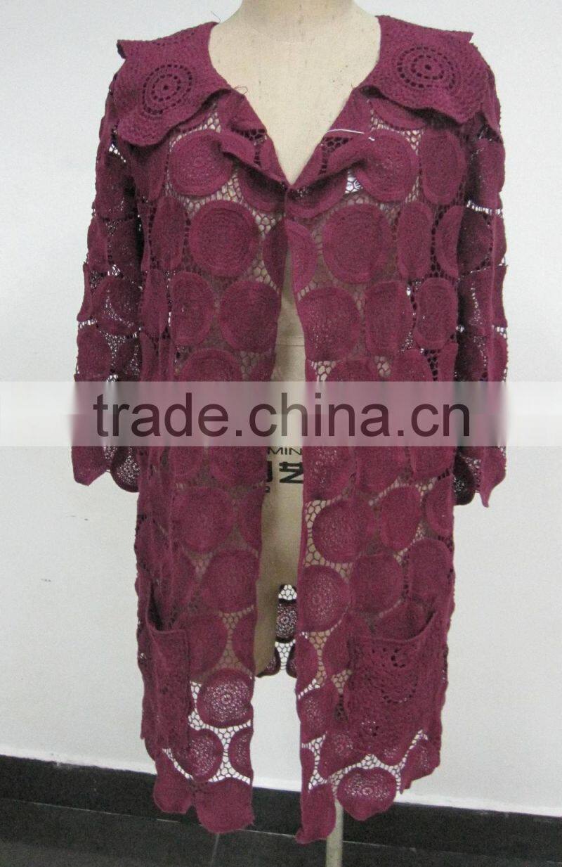 S9999 2014 new design crochet lace coat