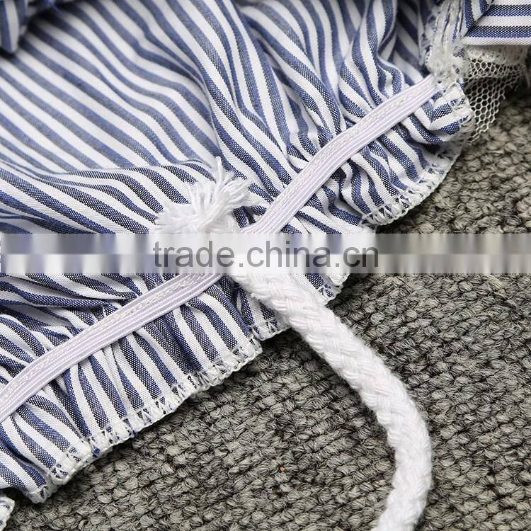 Lace Stripe Summer New Model Girl Latest Kids Party Dresses