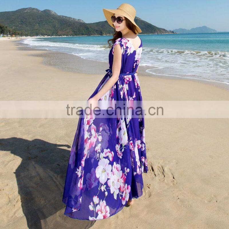 Z&M maxi beach dress ladis maxi dress floral maxi dress sleeveless