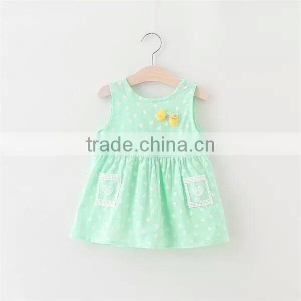 Children's clothing sleeveless summer skirt sling dresses red heart printed kids model dress