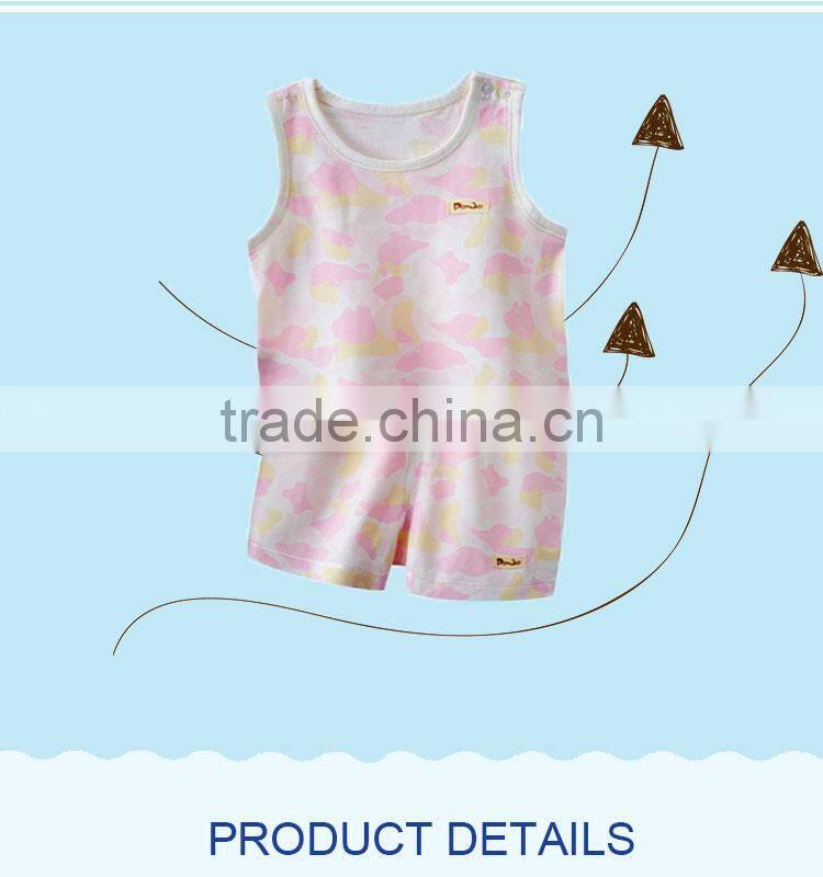 Fashion newborn baby girls clothing short sleeve cotton baby romper set wholesale